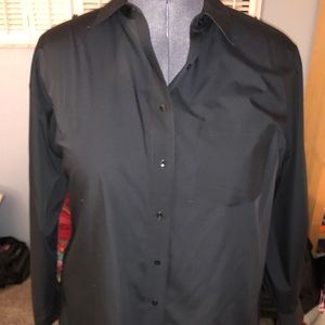 Foxcroft 3X Black button down top